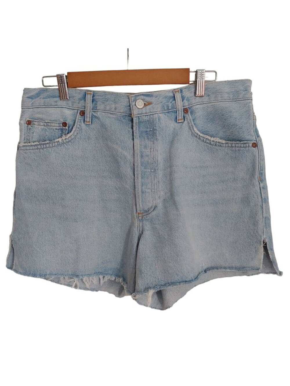 Agolde Dee Short Vintage High Rise Short Light Wash Button Fly Size 31